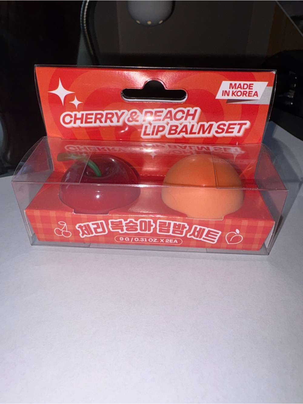 Cherry & Peach Lip Balm Set - Red and Orange